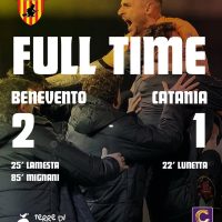 Il Benevento ribalta il Catania: 2-1 al Vigorito e sogno promozione sempre più vicino.