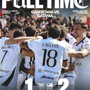 Casertana-Catania 1-2: Ierardi al 93’ regala ai rossazzurri una vittoria al cardiopalma