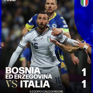 Sport, Calcio: Italia, il fallimento è totale: la Bosnia-Erzegovina condanna gli azzurri alla terza esclusione consecutiva al Mondiale.