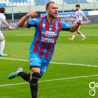 Esultanza di Davide Guglielmotti in Catania 3-1 Giugliano